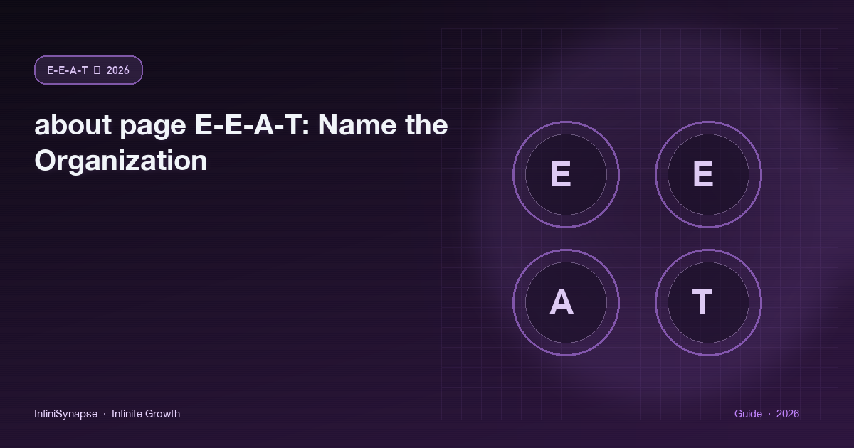 about page E-E-A-T: Name the Organization