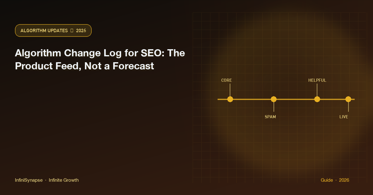 Algorithm change log for SEO as this site's dated official-row product feed, not a rumor calendar