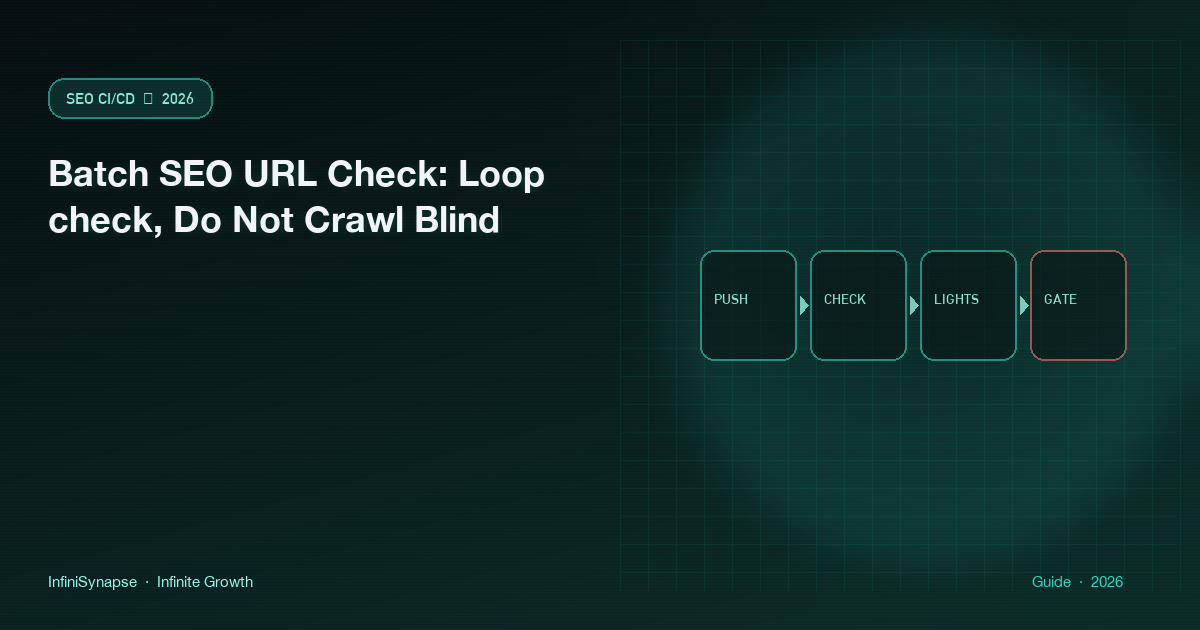 Batch SEO URL check looping seo-health check over a named URL list, not a blind crawl