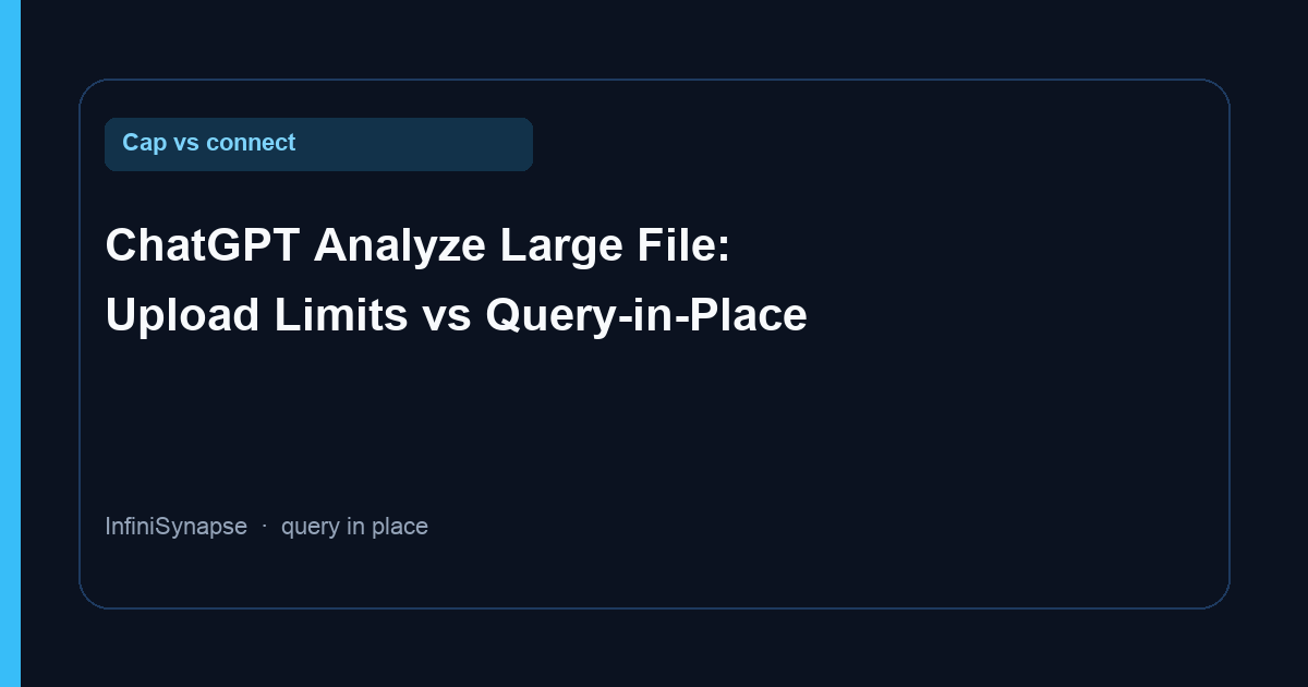 ChatGPT Analyze Large File: Upload Limits vs Query-in-Place — cap versus connect