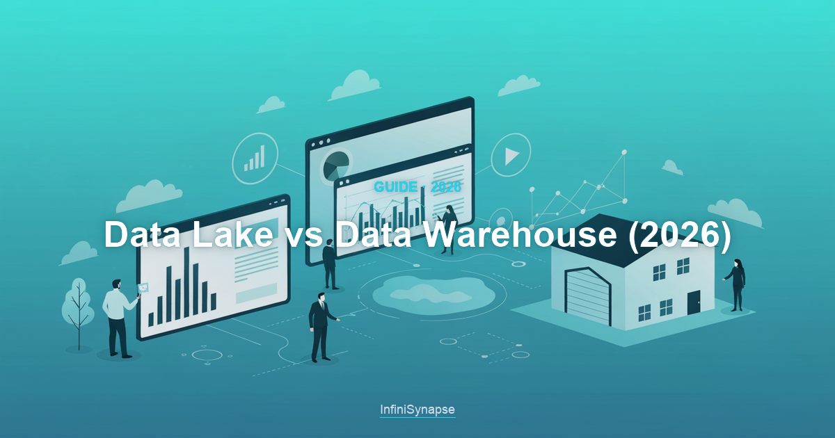 Overview comparing data lake vs data warehouse in 2026: raw flexible storage versus structured trusted reporting, and when to use each