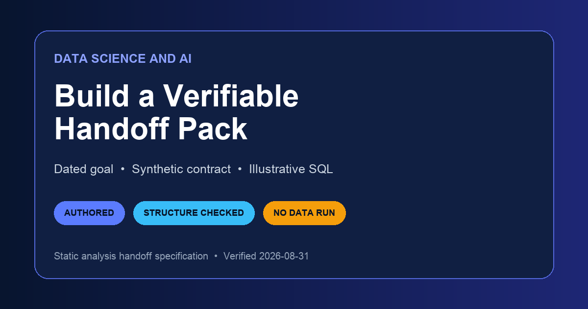 Static analysis handoff pack evidence boundary