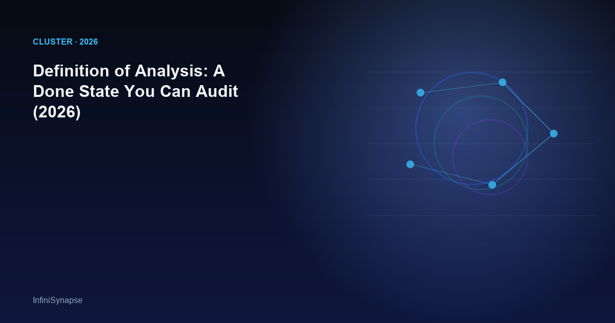 Definition of Analysis: A Done State You Can Audit (2026)