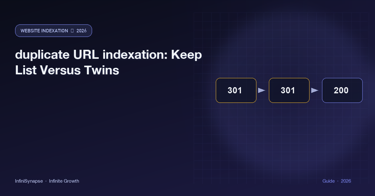 duplicate URL indexation: choose one keep-list URL when parameters and trailing slashes mint twins