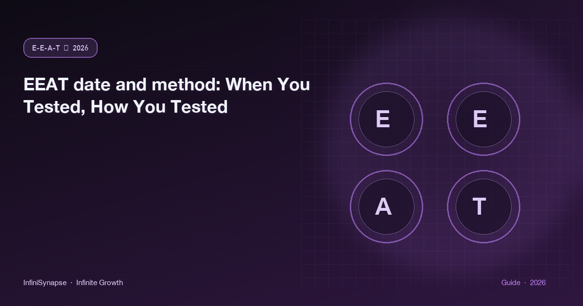 EEAT date and method: publish when you tested and how you tested on the public URL