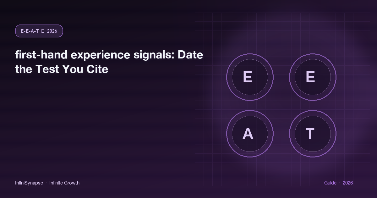 first-hand experience signals: Date the Test You Cite