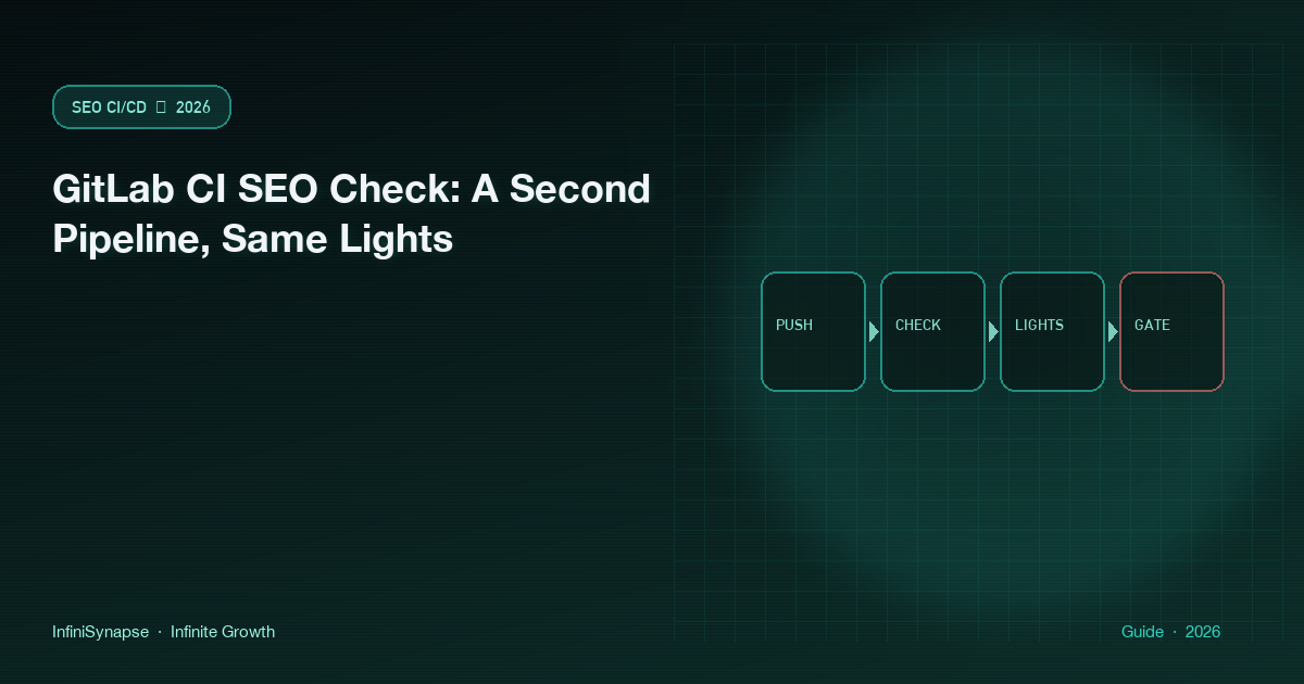 GitLab CI SEO check as a second pipeline that fails on JSON red lights