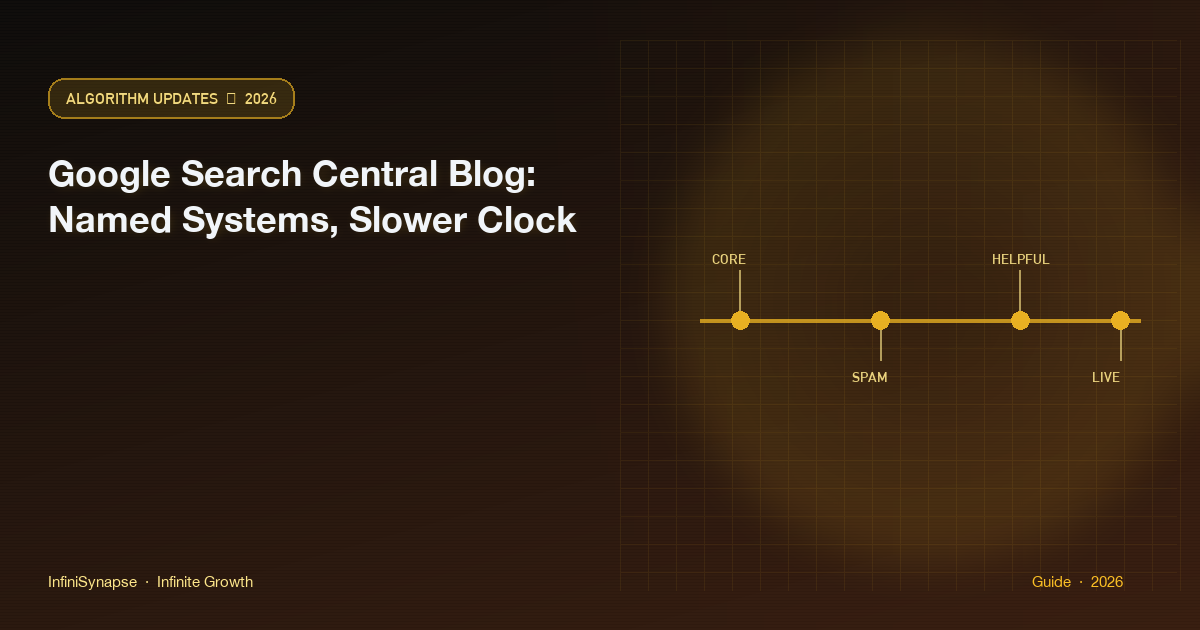Google Search Central blog as the slower clock that names ranking systems before you overlay a GSC export