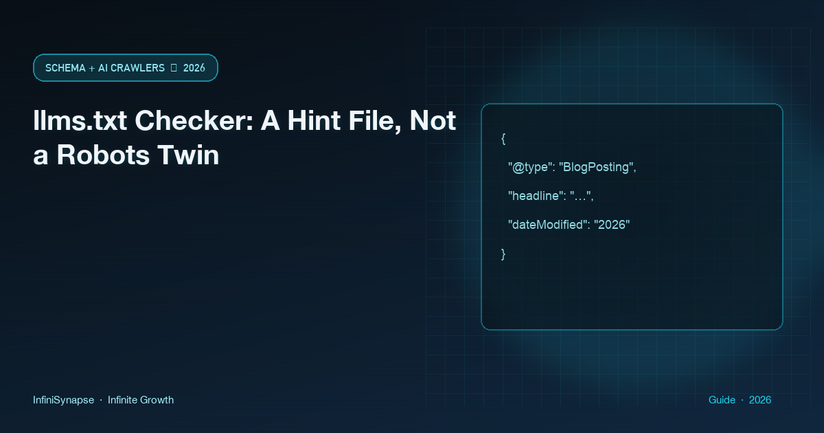 llms.txt checker that treats llms.txt as a hint file, not a robots.txt twin