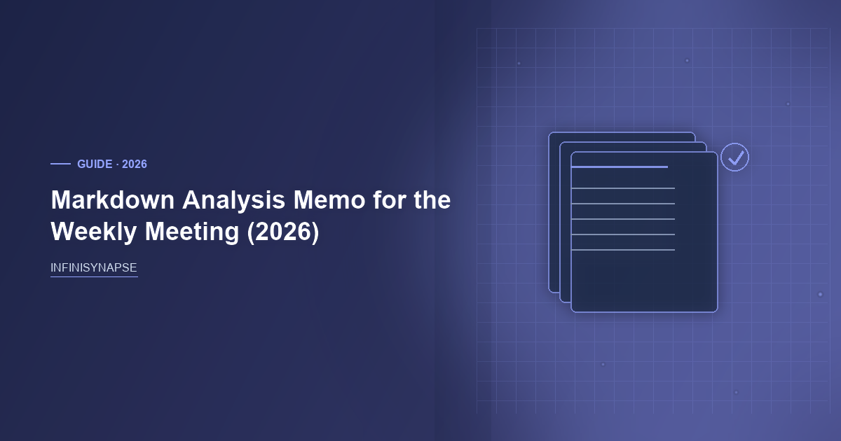 Markdown Analysis Memo: Bind, Then Replay — InfiniSynapse guide cover