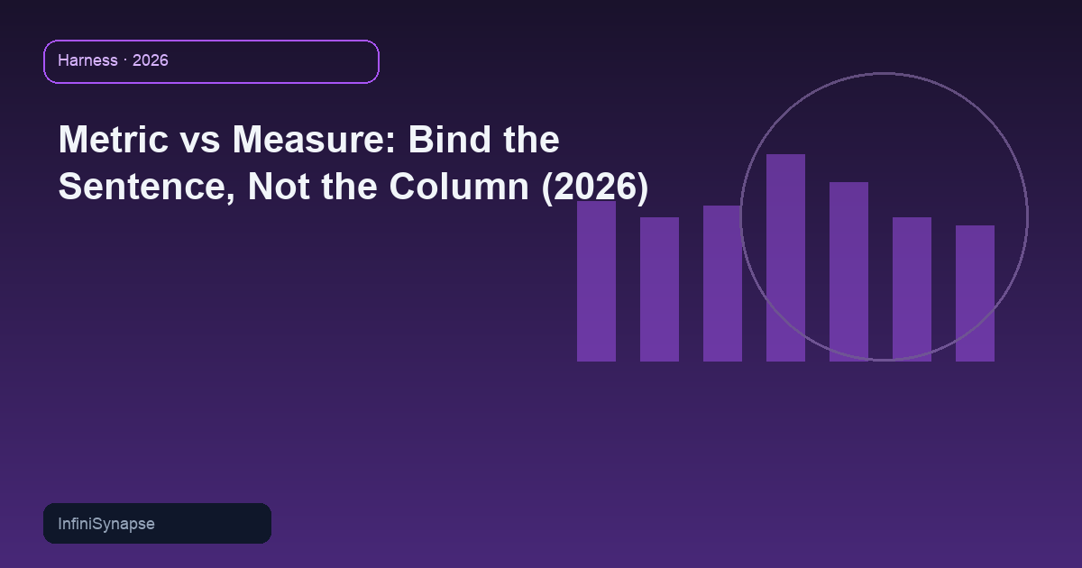 Metric vs Measure: Bind the Sentence, Not the Column (2026)
