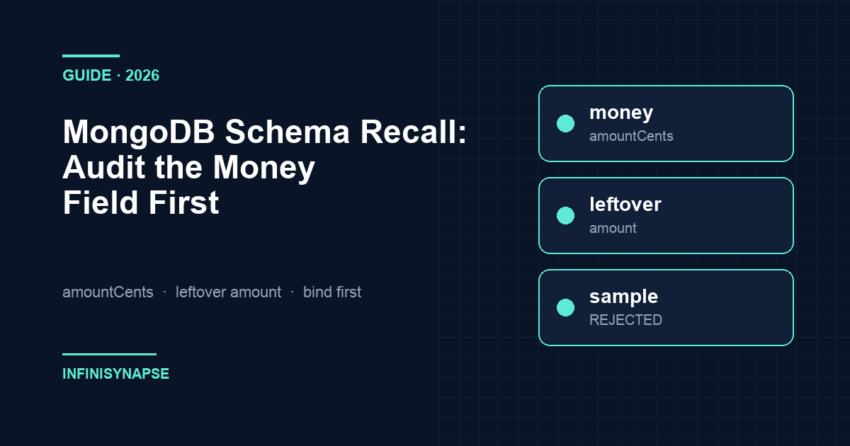 Static mongodb schema recall review of amountCents winner, leftover amount, and sample-guess reject