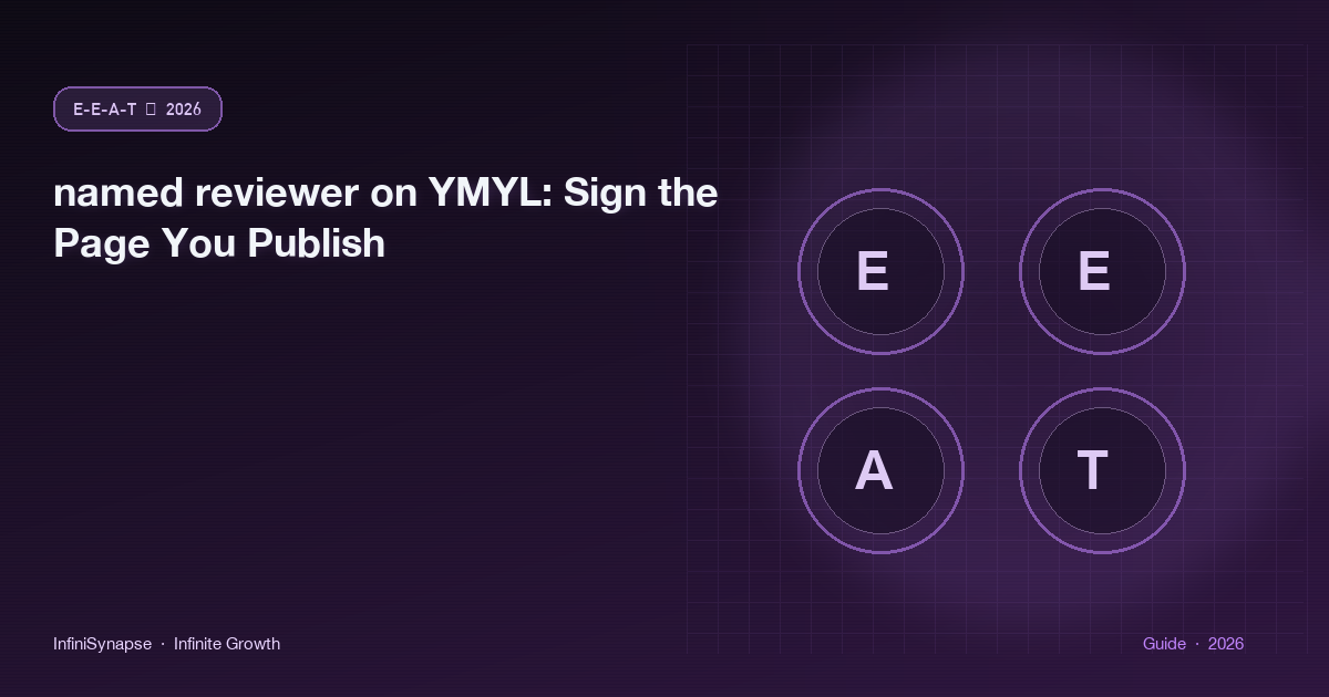 named reviewer on YMYL: a real person signs the medical, money, or legal URL you publish