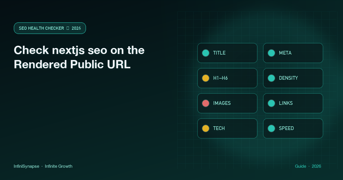 nextjs seo: eight lights on the rendered public URL a crawler can fetch