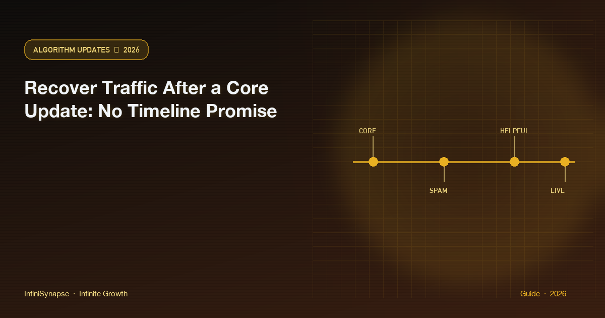 Recover traffic after a core update with evidence work and no timeline promise