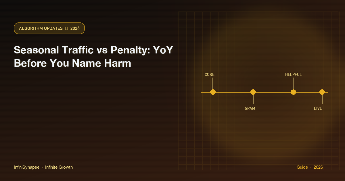 Seasonal traffic vs penalty decided with a year-over-year GSC join before anyone names harm