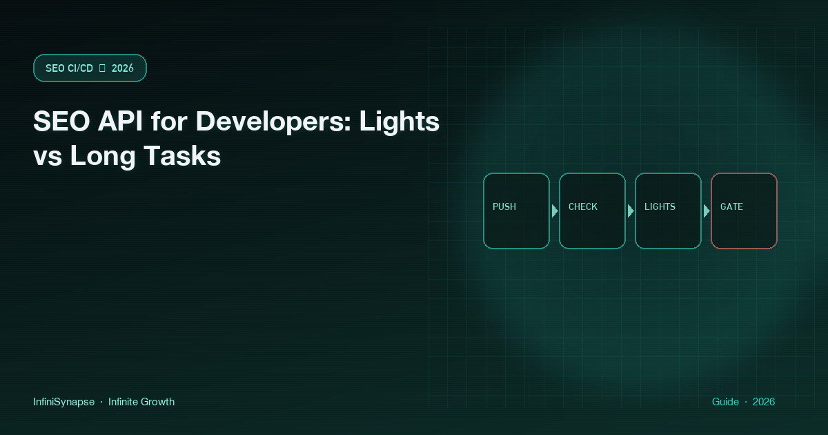SEO API for developers splitting aimeetup lights from InfiniSynapse long tasks