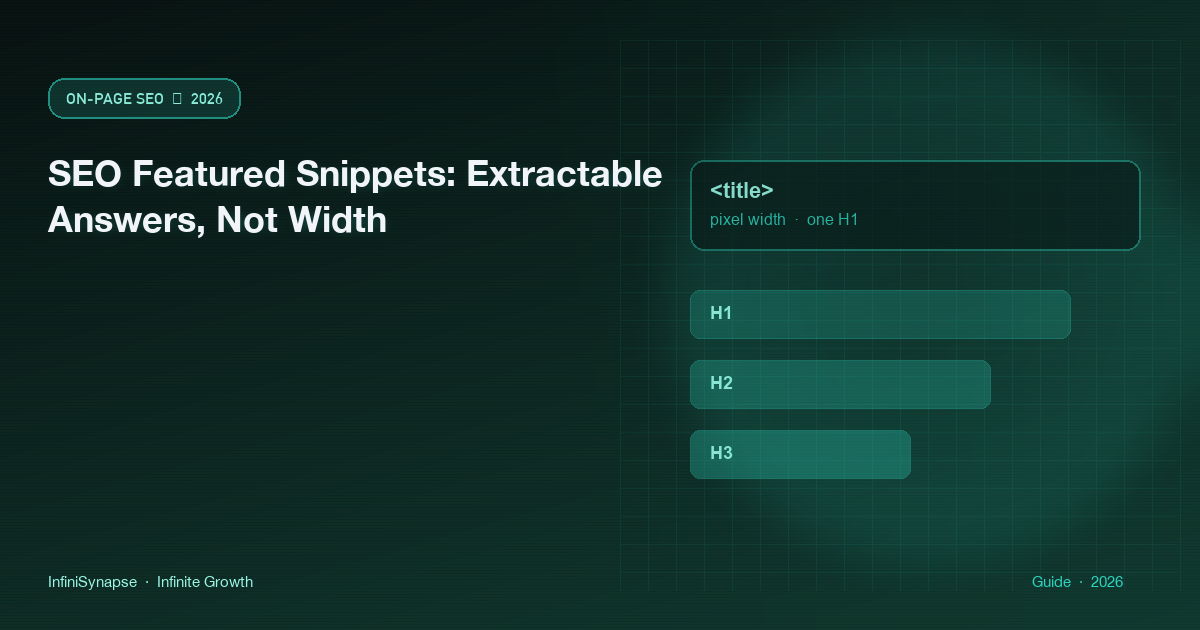 SEO Featured Snippets: a visible question and a concise extractable answer block on a public page