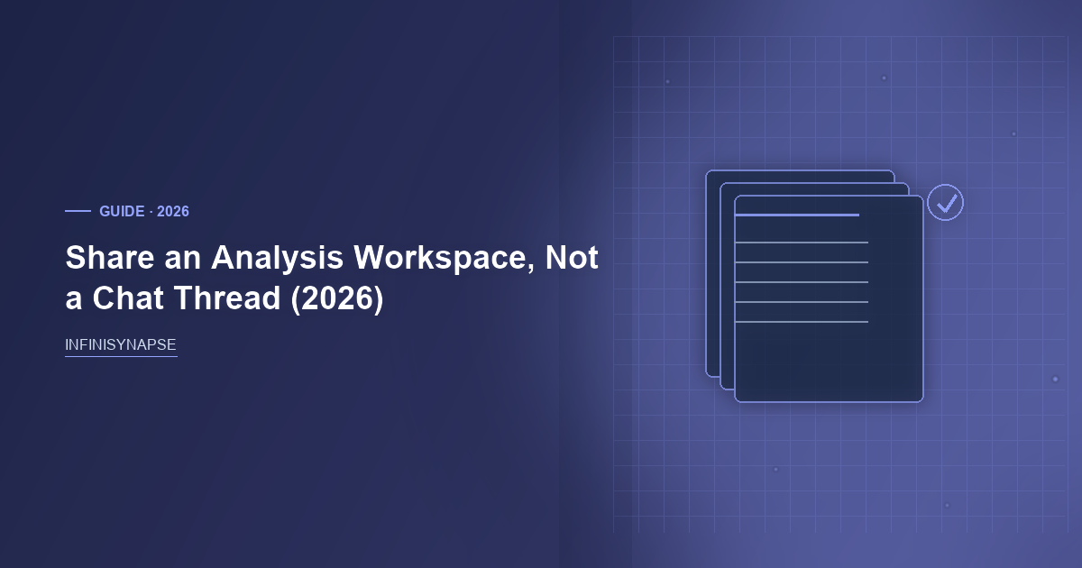Share Analysis Workspace: Bind, Then Replay — InfiniSynapse guide cover