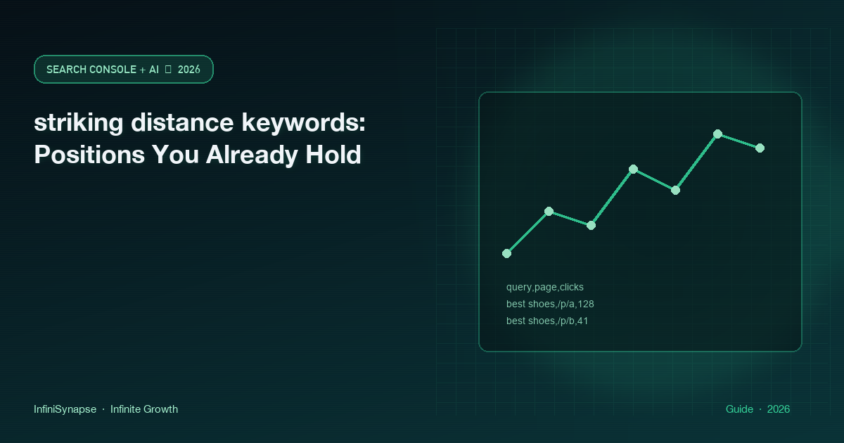 striking distance keywords in positions you already hold, about 4 to 15, with one URL assigned a title test