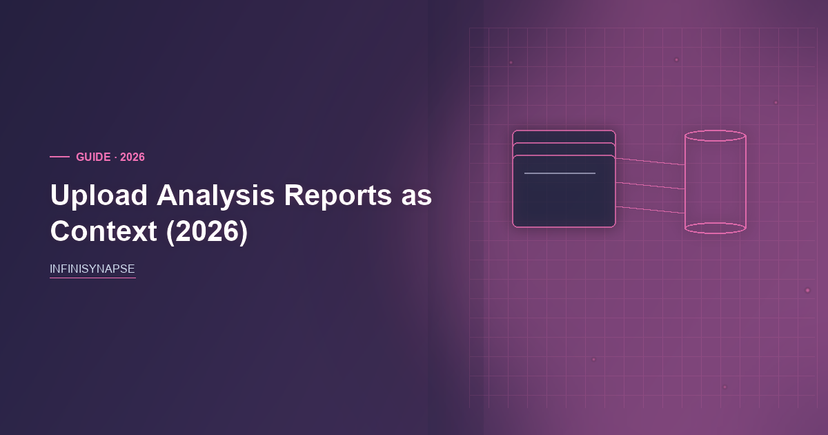 Analysis Reports as Context: Bind, Then Replay — InfiniSynapse guide cover