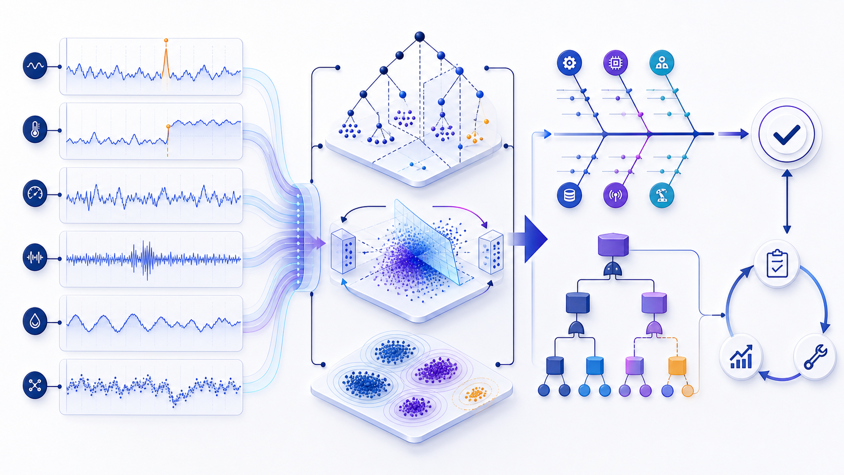 Advanced anomaly detection and root cause analysis workflow from multivariate signals through machine learning and diagnostic frameworks to verified corrective action