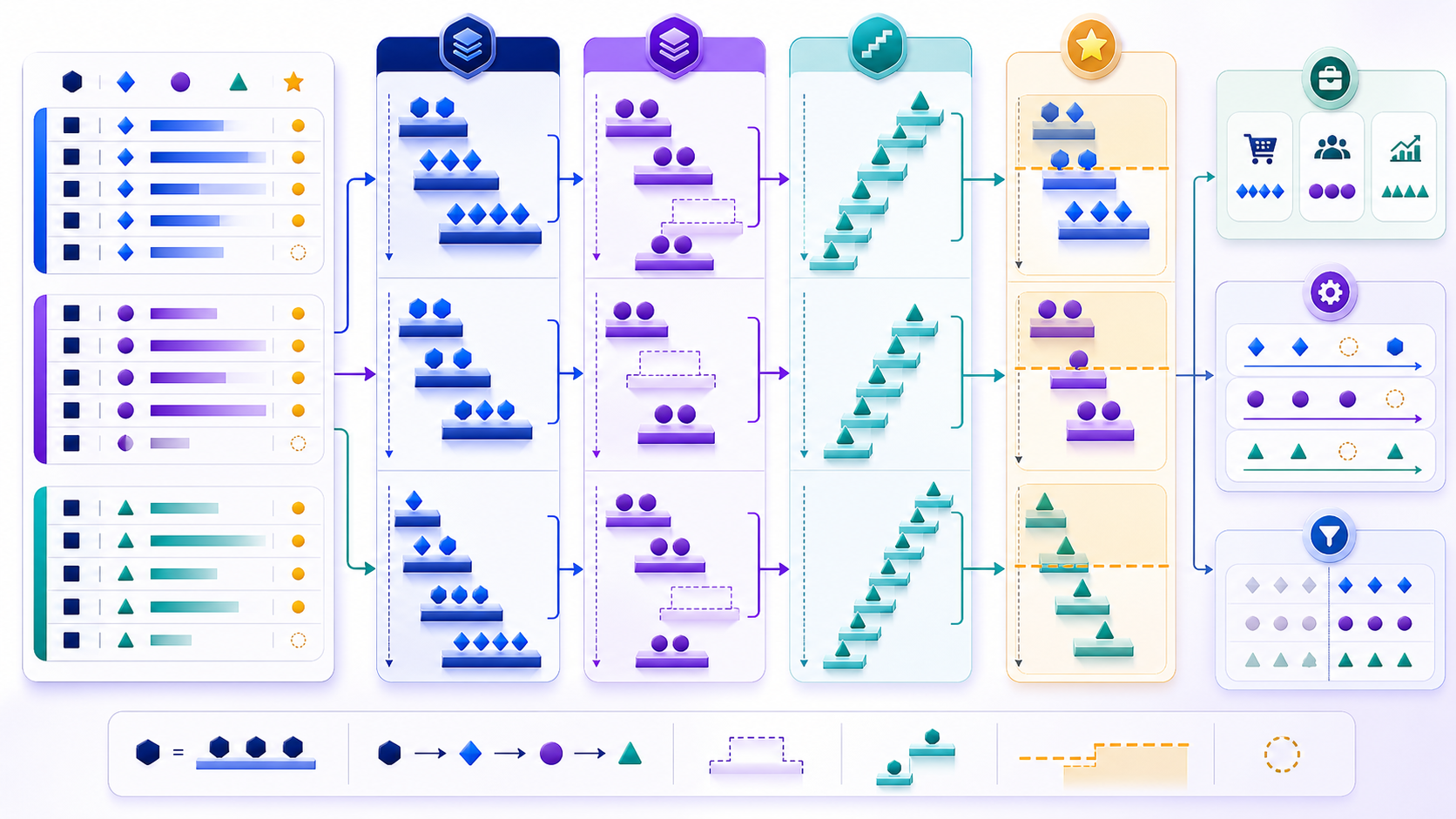 Partitioned rows enter continuous ranking tiers where ties share a level and the next distinct value takes the adjacent level without a gap