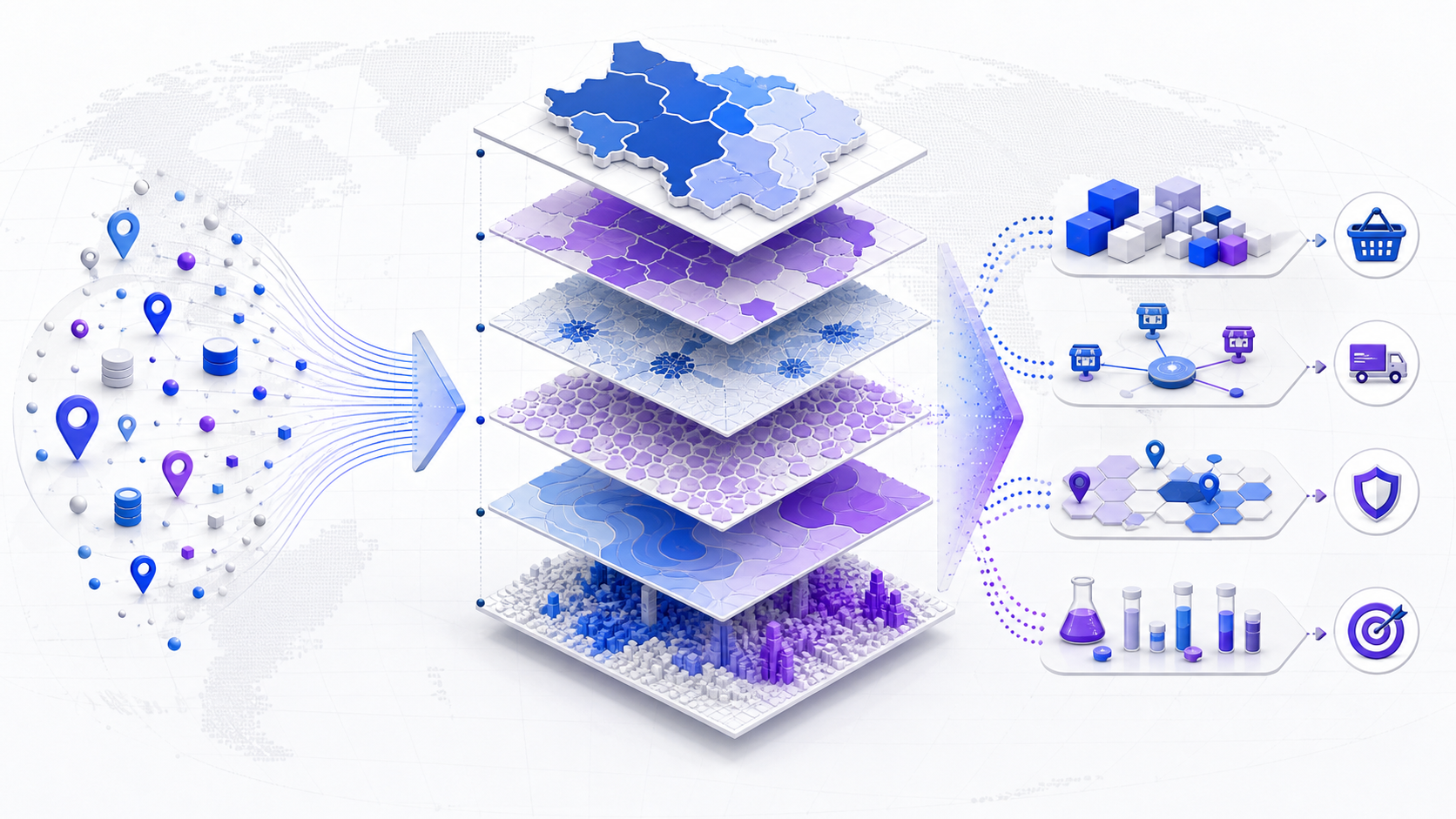 Geographic segmentation workflow from location signals through layered regional boundaries to tested market decisions