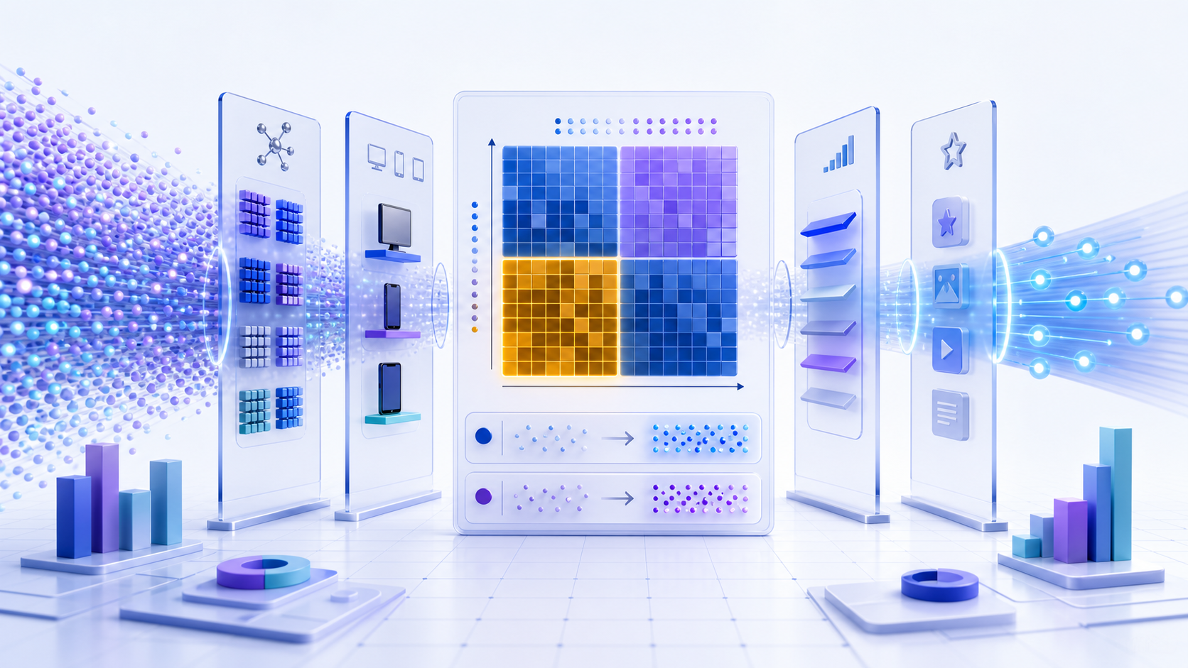 SEO CTR opportunity matrix segmenting search impressions by query, page, device, position, and search appearance before testing qualified clicks