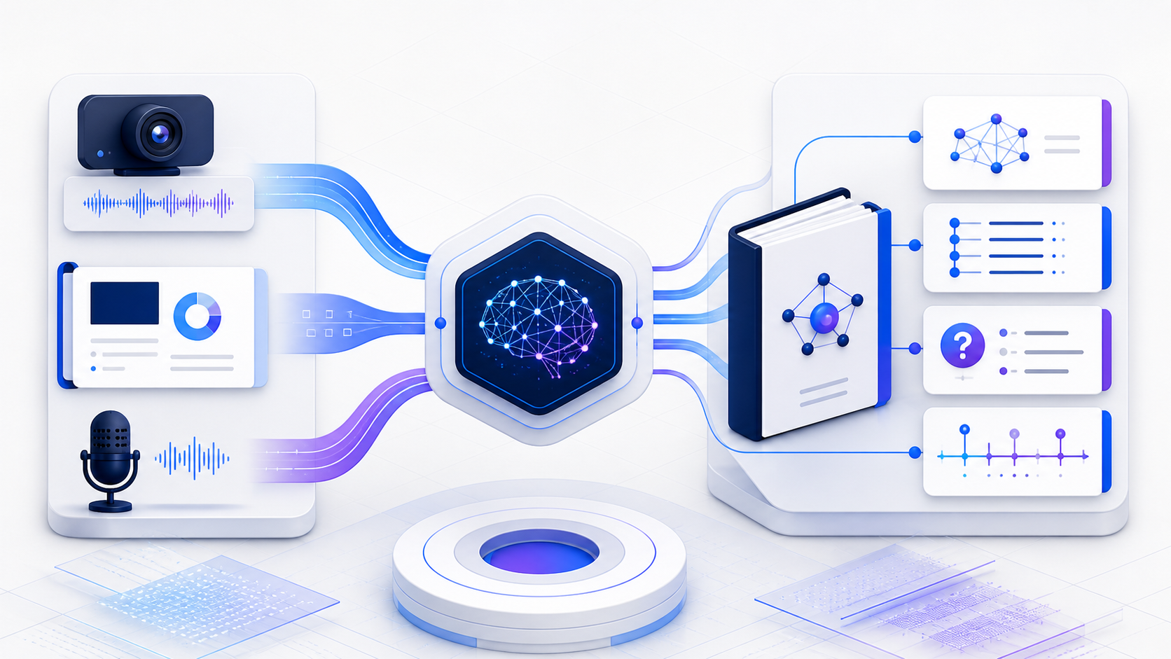 Visual workflow showing ai lecture summarizer from source video to a reviewable result