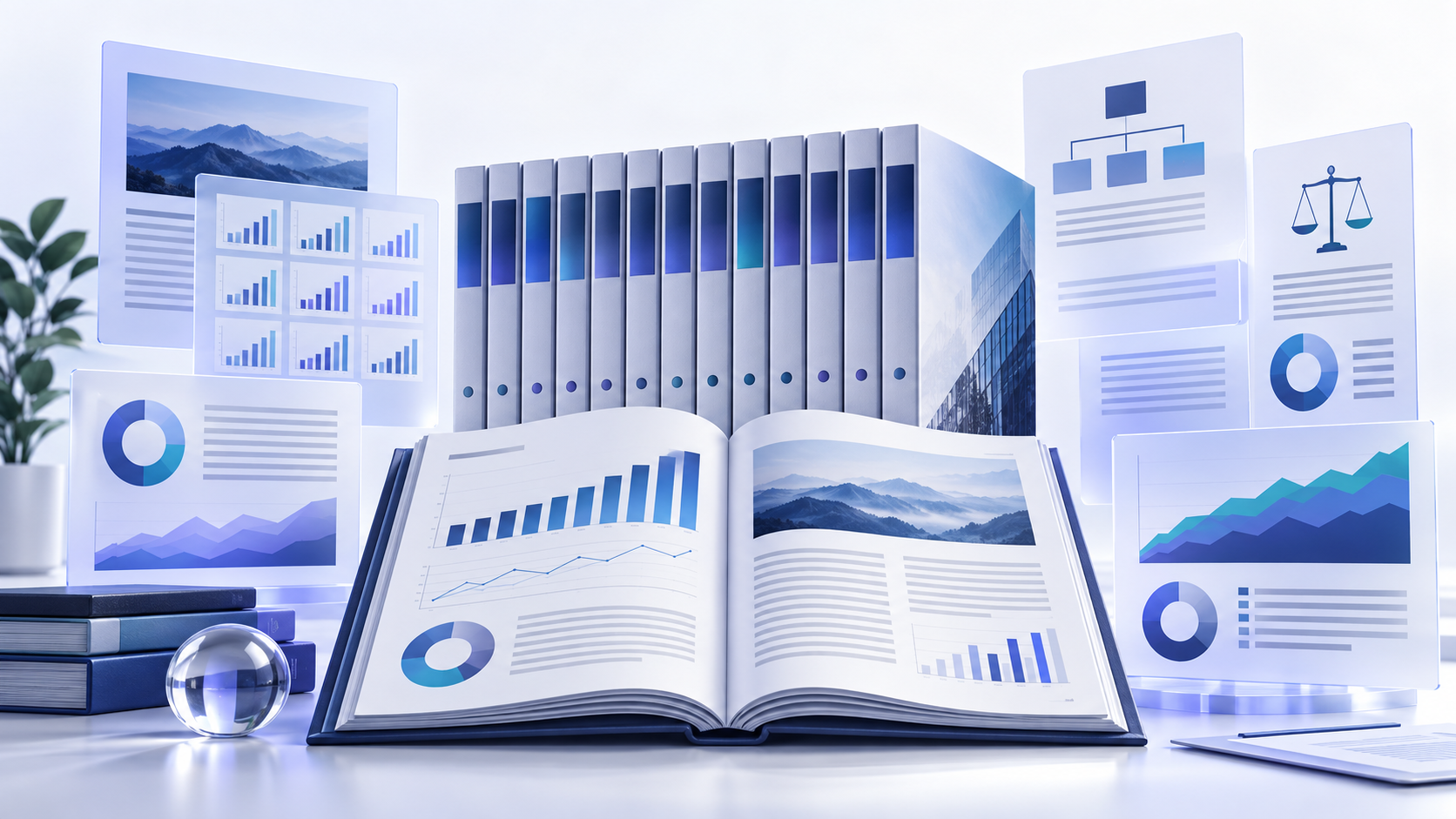 Topic-specific analytical illustration for annual report analysis