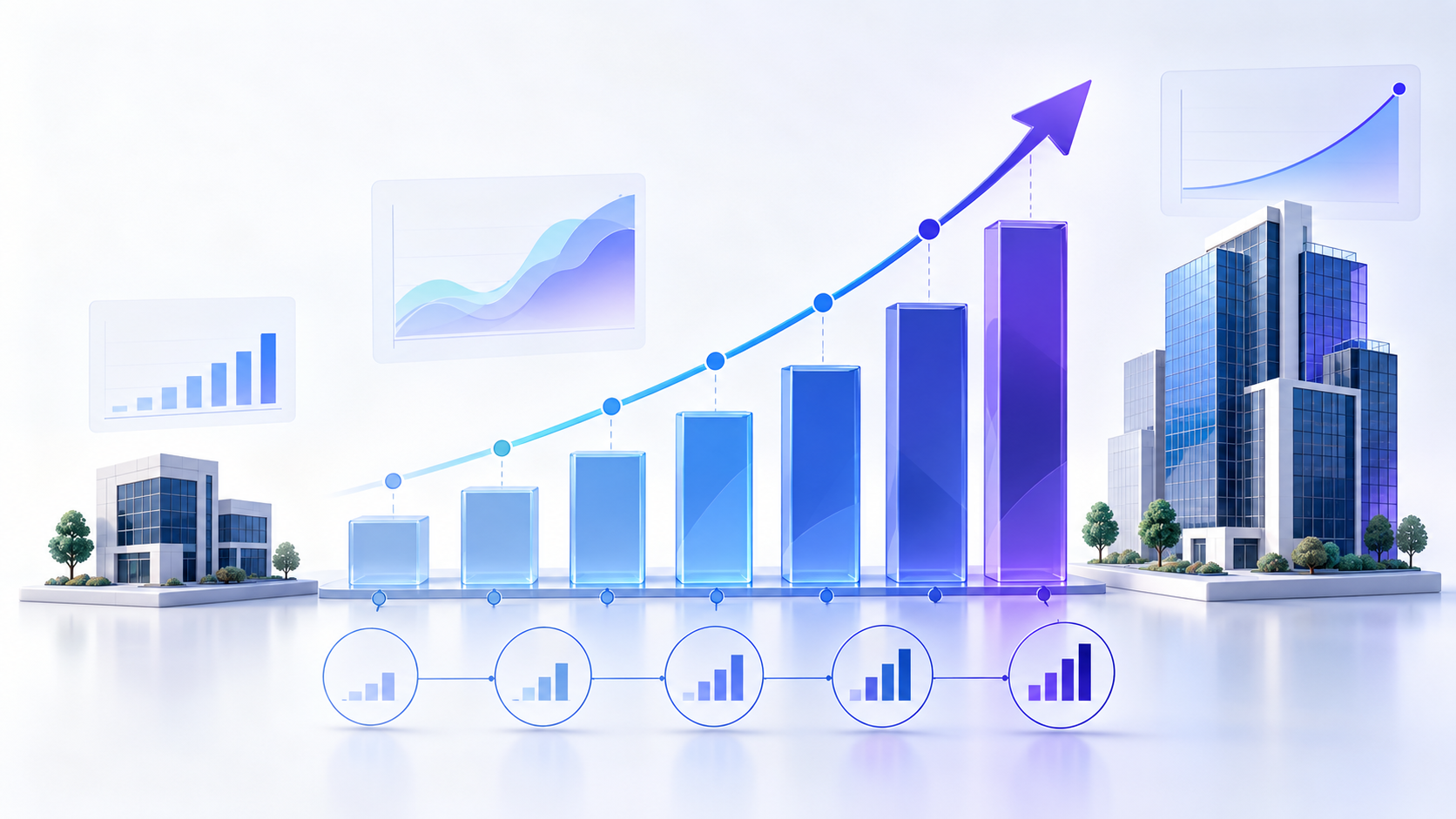 Topic-specific analytical illustration for company growth rate