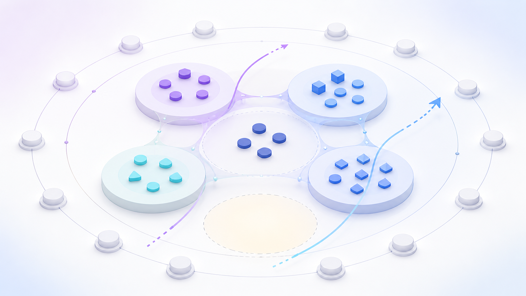 Evidence-driven competitive landscape map with market segments, player clusters, value-chain links, and trend movement.