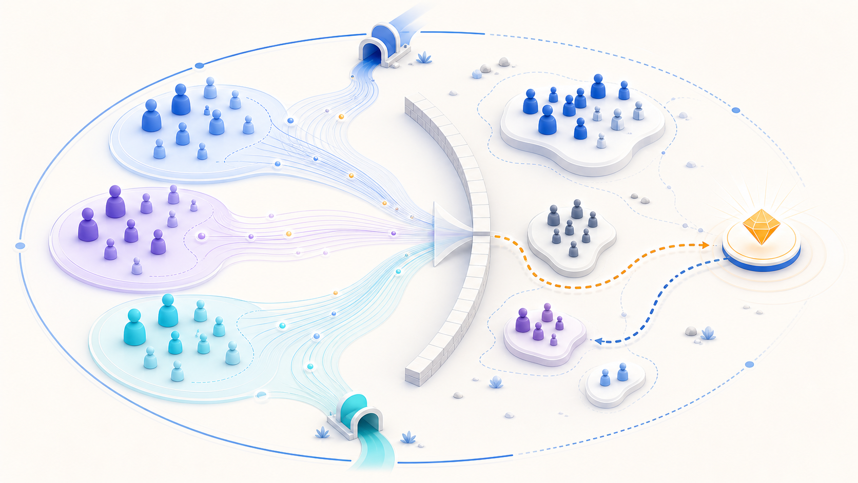 Competitive market analysis with customer segments, demand signals, market boundaries, competitor clusters, entry barriers, and a validated opportunity.