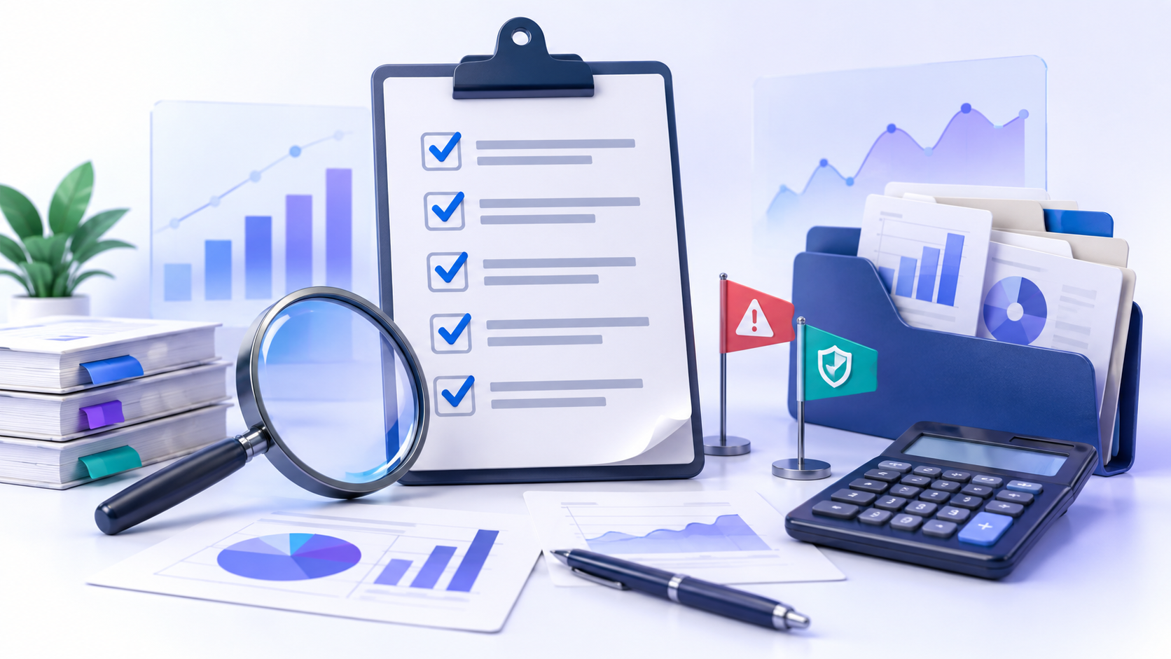 Topic-specific analytical illustration for free stock research checklist