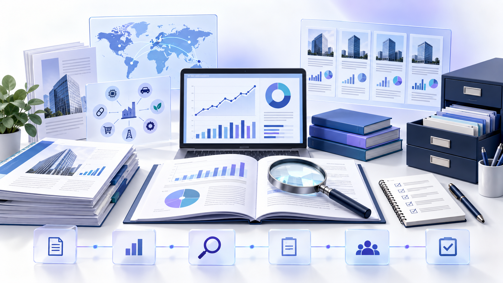 Topic-specific analytical illustration for how to research a stock