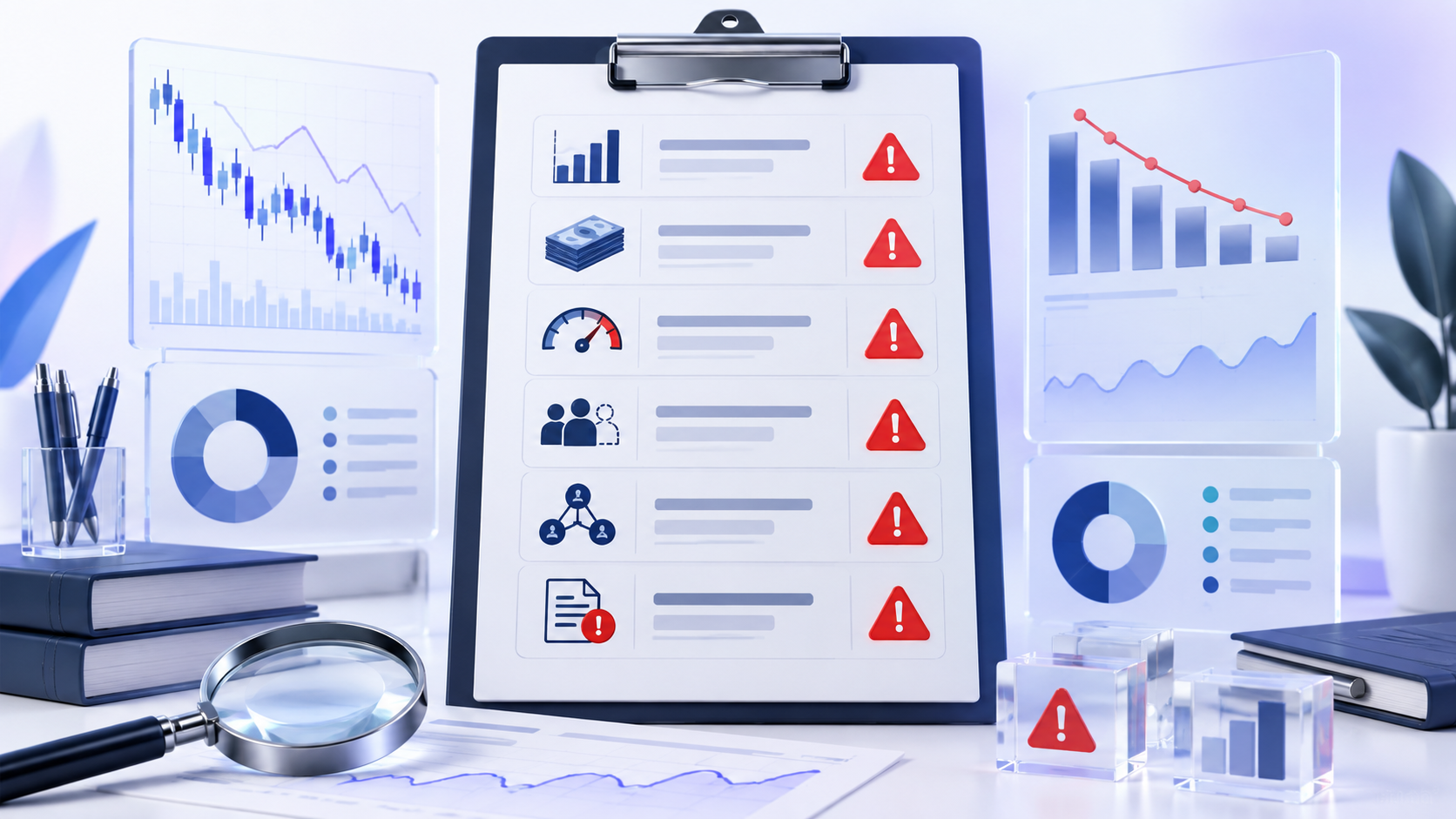 Topic-specific analytical illustration for stock analysis red flags